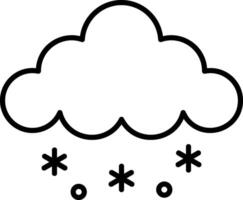 A black and white cloud with snowflakes on it vector
