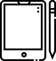 A tablet and pen icon on a white background vector
