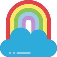 A rainbow cloud with a rainbow in the middle vector