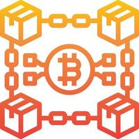 Bitcoin block chain technology vector