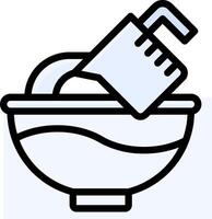 A bowl with a spoon and a measuring cup vector