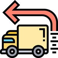 A truck with an arrow pointing to it vector