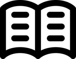 An open book icon with a black background vector
