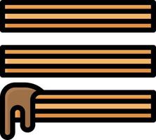 A line of spaghetti with sauce on it vector