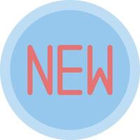 A blue and red button with the word new in it vector