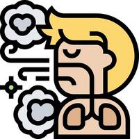 A man with a cigarette in his mouth and a cloud in the background vector