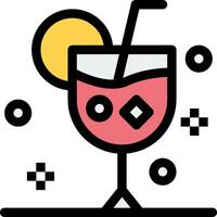 A drink with a straw and a slice of lemon vector