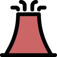 A red and black volcano icon vector