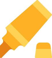 A yellow paint brush and a small yellow cap vector