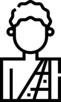 A black and white icon of a man with a tie vector