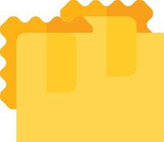 A yellow square with two pieces of pasta vector