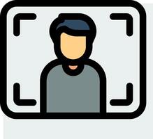 A person is in a frame with a camera vector