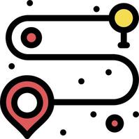 A map with a pin and a dot vector