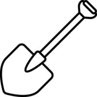 A shovel outline on a white background vector
