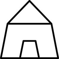 A black and white outline of a house vector