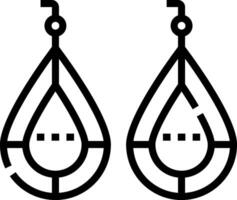 Two earrings with a line drawn around them vector