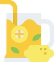 A glass of lemonade with a lemon slice and a cookie vector