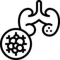 A black and white illustration of a kidney and a virus vector