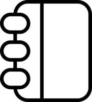 A black and white outline of a notebook vector