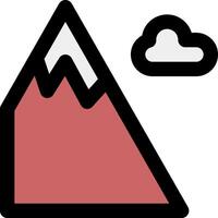 A mountain with clouds and a cloud vector