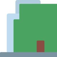 A green building with a tree in the background vector