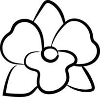 A flower outline is shown on a white background vector