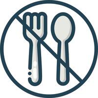 No fork and spoon icon on white background vector