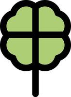A green tree with four leaves vector