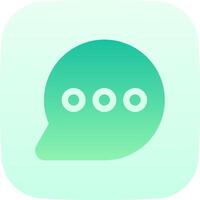 A green and white icon with a speech bubble vector
