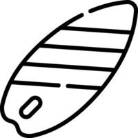 A black and white drawing of a surfboard vector