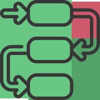 A green and red icon with three arrows vector
