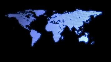 Immerse in the intricate Digital World Map with a mesmerizing Pixelated Glowing Effect video