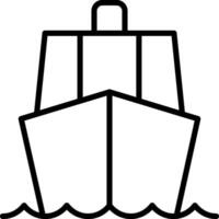 A line drawing of a ship in the ocean vector