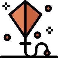 A kite with a string and dots on it vector