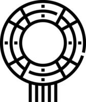 A black and white logo of a circular structure vector