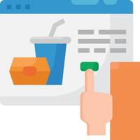 A hand is touching a button on a website vector