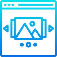 A blue icon with a mountain and a mountain vector