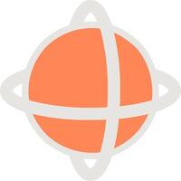 A flat icon of an orange planet vector