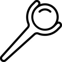 A black and white drawing of a spoon vector