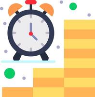 A clock and a stack of money vector