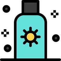 A bottle of sunscreen with a sun on it vector