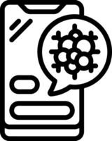 A black and white image of a phone with a speech bubble vector