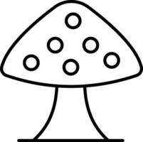A black and white mushroom with dots on it vector