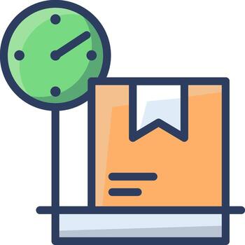 A clock and a box with a clock on it vector