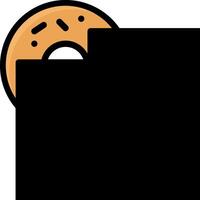 A donut is sitting in a black box vector