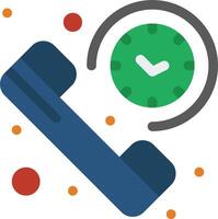 A phone with a clock and a dot on it vector