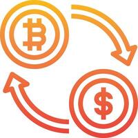 Bitcoin and dollar symbol vector