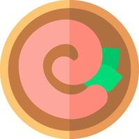 A round object with a green leaf on it vector