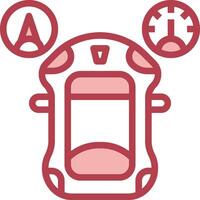 A car with a steering wheel and a clock icon vector