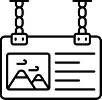 A black and white image of a sign with a mountain vector